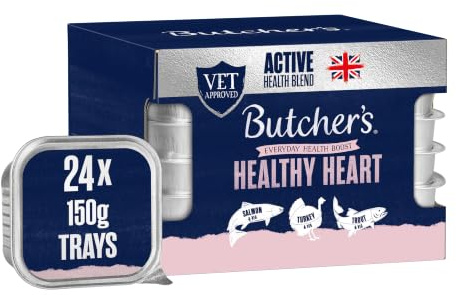 Butcher's Complete Wet Tray Grain Free Hypoallergenic Adult Dog Food Healthy Heart Pack 24x150g - Salmon, Turkey & Trout