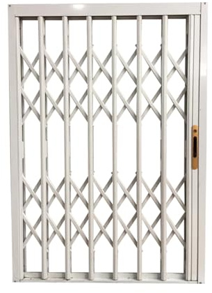 Aluminum Alloy Sliding Window Security Bars with Lock, Customizable Folding Window Guard Fence for Home Security, Anti-Burglary Protection (120x160cm)