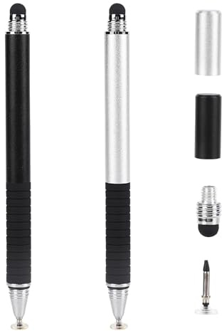 3 en 1 Stylo Tablette Ecran Tactile 2 Pièce Universal Capacitifs Precision Disc Stylus Pen,pour Écran IPad iPhone pour Samsung Huawei pour Xiaomi, Stylet Nanofibre Disque + Stylo Gel