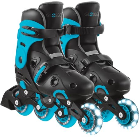 GLOBBER GO Skates – Inlineskates Kinder, verstellbar Gr. 34-37, ABEC 9, Leuchtrolle, Geschwindigkeitsanpassung