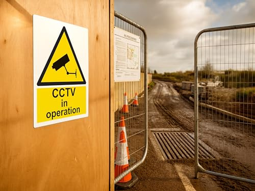 The Workplace Depot CCTV Sign – High-Visibility Yellow & Black Surveillance Warning Sign, 300 x 200 mm, 1mm Rigid PVC or Self-Adhesive Vinyl for Indoor & Outdoor Security (Vinyl (Self Adhesive))