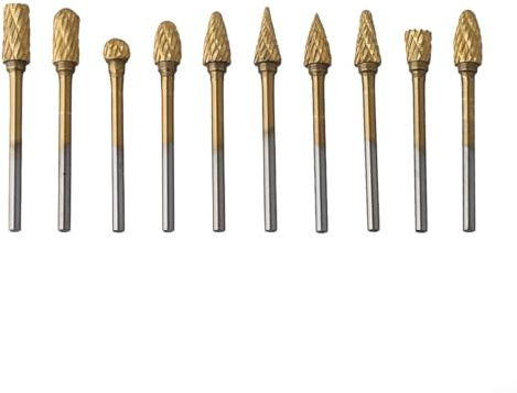 Filteilect Drehwerkzeug-Frässtift, 3 mm Schaft, Fräser, Schleif-Bit für Metall, Edelstahl, Legierung, 10-teiliges Set (A)