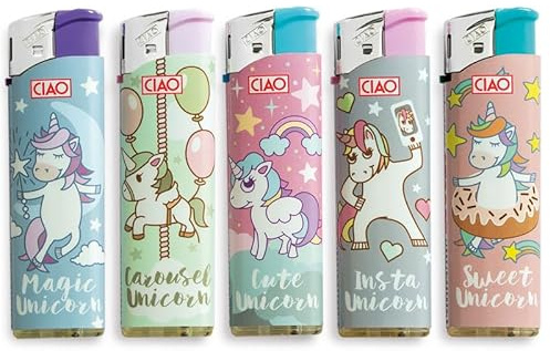 50 ACCENDINI CIAO PIEZO LARGE UNICORN