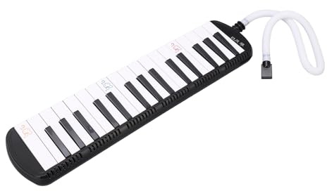 TARSHYRY Melodica-Blasinstrument mit 32 Tasten, Tragbar, für die Musikalische Bildung, Anfänger, Spielen für Alle Altersgruppen, Blau/Rosa/Schwarz (BLACK)