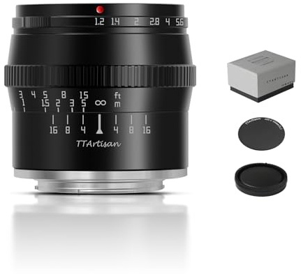 TTARTISAN 50 mm f1.2 APS-C manuellt fokus prime-objektiv för M43-monteringskamera