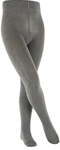 ESPRIT Foot Logo K Ti coton épais unis 1 pièce, Collants Mixte Enfant, Gris Light Grey Melange 3390, 110-116