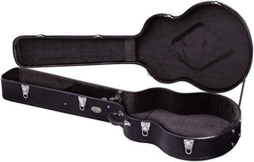 Custodia per chitarra GEWA Jumbo/Chitarra jazz Flat Top Economy - nucleo in legno - coperchio piatto - rivestimento in similpelle nero opaco - scomparto per accessori - interno in velluto nero