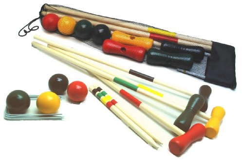 Krocket / CROQUETSATZ aus Holz 4 Spieler 80 cm