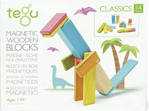 Tegu 14P-TNT-306T 14 Stück Tegu Magnetisches Holzblock-Set - Farbig