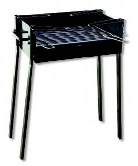 Flores Cortés 33211 - Barbacoa con soportes, color negro, 67 x 34 x 85 cm