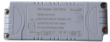 Dimmbarer LED Trafo 12V DC 1-20 Watt Netzteil dimmbar Treiber Transformator für Dimmer G4 MR16 GU5.3
