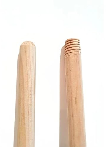 HELGUEFER - Palo Madera 125 Cm x 22 mm – Mango para Escobas, Cepillos y Fregonas, Madera Natural Resistente, Uso Doméstico y Profesional
