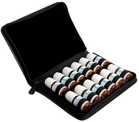 Hausapotheke Taschenapotheke Etui für 12 Schüßlersalze aus schwarzem Leder (auch für große DHU Gläser)