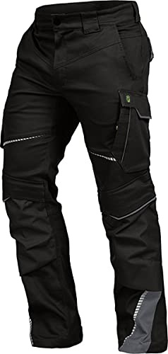 LEIB WÄCHTER Flex-Line Arbeitshose Bundhose Premium schwarz-grau mit Spandex (50)