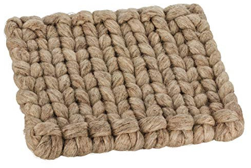 Maharanis Fairtrade Filz Strick Untersetzer Topf Untersetzer Natur 20x 22 cm handgefertigt aus Reiner Wolle, hitzebeständig