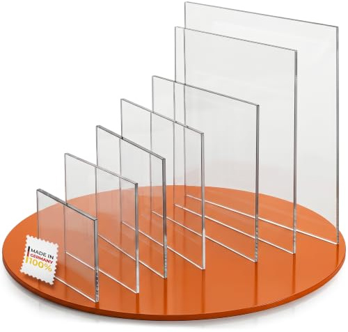 EH Design Acrylglas Platte (40 x 40 cm / 5 mm) – Zuschnitt nach Maß | Acrylglasplatten | UV-beständig & 7x bruchfester als Glas | für DIY, Möbel & Terrarien | transparent & hochglänzend