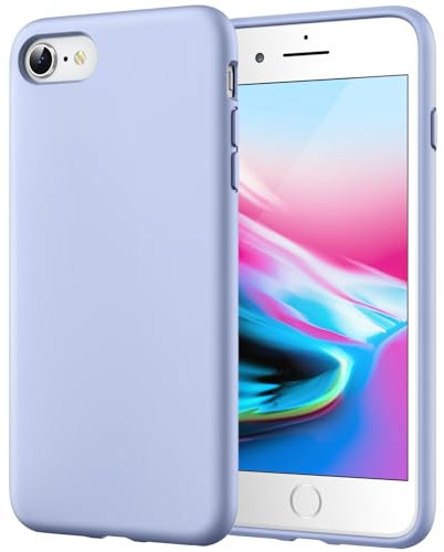 JETech Silicone Hülle für iPhone SE 3/2 (Modell 2022/2020), iPhone 8 und iPhone 7, seidigem Ganzkörper-Schutzhülle, mit weichem Mikrofaser-Innenfutter stoßfestes Abdeckung (Hellblau)