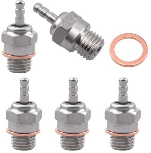 Hobbypark Hot Glow Plugs N3 Super Duty Spark Engine Parts for RC Nitro Car (Pack of 5)