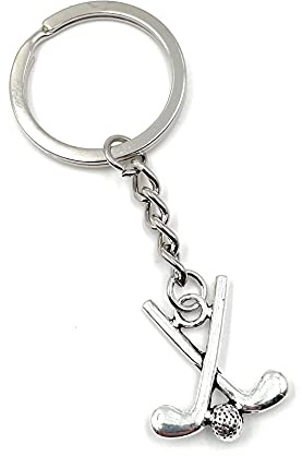 Onwomania - -Hockey Schläger Ball Schlüsselanhänger - Metall Glücksbringer ideal als Geschenk z.B. für den besten Freund, die beste Freundin, Mama - Für Männer, Frauen & Kinder
