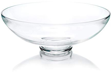 CYS EXCEL Glass Decorative Footed Bowl (H:4.5 D:12) | Fruit Display & Terrarium Bowl | Compote Vase & Kitchen Table Centerpiece