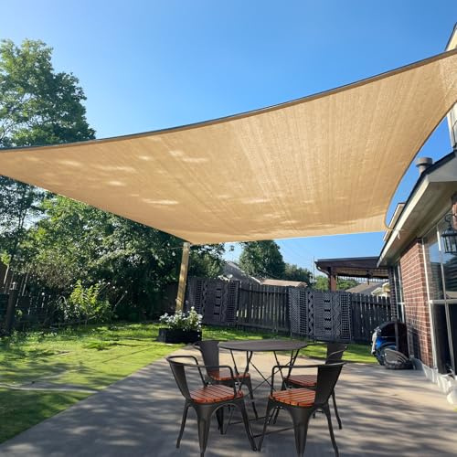 SUNLAX Tenda parasole, 2,3 x 3,4 m, rettangolare, color sabbia, per esterni, patio, pergola, vele, parasole, blocco UV, coperture in tela