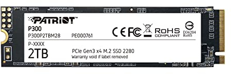 Patriot P300 2TB interne SSD - NVMe PCIe Gen 3x4 - M.2 2280 - Solid State Drive - P300P2TBM28