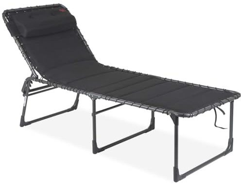 Crespo Sonnenliege Liegestuhl AL364 XL Air Deluxe Camping Garten Liege Alu 140kg schwarz
