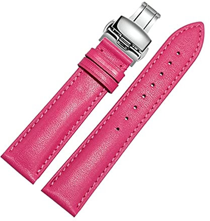 cocolook 12-24mm Männer Frauen echtes Leder-Uhrenarmband-Armband Ersatz Pin Schnalle/Faltschließe Uhrenarmband mit Installationswerkzeuge, 17mm