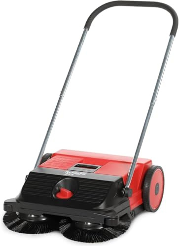 haaga 255 - Kehrmaschine mit 1.600 m²/h Kehrleistung & 20 Liter Behälter - Handkehrmaschine für den gelegentlichen Einsatz auf kleinen Flächen, ideal für Blätter, Dosen, Steine, Plastikflaschen