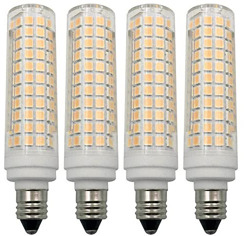 Lxcom Lighting E11 LED Corn Bulb 15W Dimmable Ceramic LED Light Bulbs 120W Equivalent 136 LEDs 2835 SMD 1500LM Warm White 3000K T3/T4 JDE11 E11 Mini Candelabra Base for Home Lighting, 4 Pack