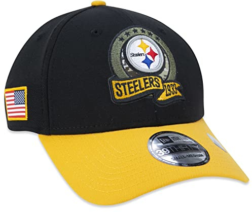 New Era 39Thirty NFL STS 22 Steelers KepsEra Damer/Herrar - fullcap basebollkeps curved brim cap Sluten på baksidan, med skärm Höst Sommar Vår Vinter Sommar-Vinter - L/XL (58-61 cm) svart