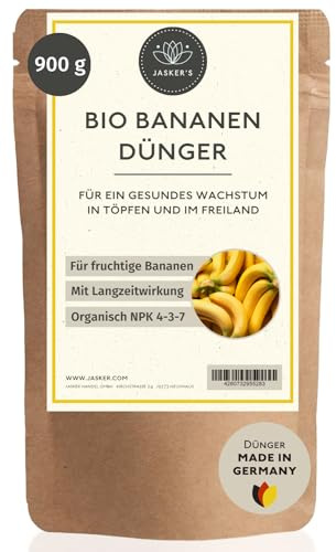 Bio Bananendünger Langzeit 900 g - 100% Bio-Dünger mit Vinasse & viel Kalium - Organischer Biodünger für Bananenpalme Musa Basjoo - Dünger für Bananenpflanzen - Mediterraner Dünger