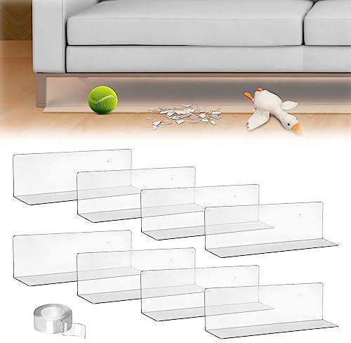 Sporgo 8 Stück Spielzeugblocker für Möbel, Transparente Spielzeug-Blocker Stark Klebende Schallwand, Haustier-Prallplatte Verhindern, DASS Dinge unter Couch, Sofa, Bett