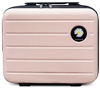 Balakaka Kosmetikkoffer 34x15x25 cm Kleine Daisy, Beautycase Damen Hartschale mit Handgriff und Reißverschluss, ABS Wasserdicht Große Kapazität Schminktasche für Reisen, Rosa