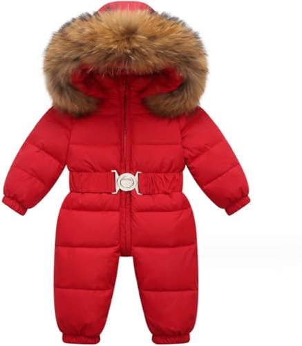Acuryx Bébé Combinaison De Ski à Capuche Manches Longues Hiver Barboteuse Manteau Infantile Combinaison De Neige à Capuche Survêtement Veste Chaud Pour Filles Garçon 2-3 Ans