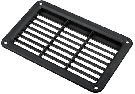 X AUTOHAUX 19X12cm Rectangular RV Air Vent Panel Ventilation Grill Louver | Black, Pack of 1