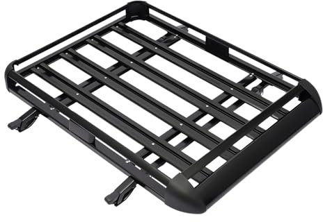 HPDTZ Dachträger Auto Universal, Aluminium, 68 kg Tragfähigkeit, SUV-kompatibel, Einfache Schnappmontage, Schwarz, 127x97 cm