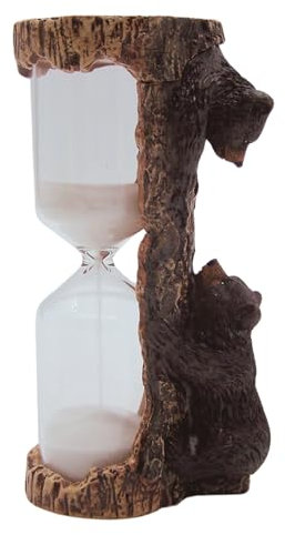 Wowser Playing Bear Sanduhr, Sanduhr, 2,5 Minuten Sanduhr mit Figur für Zuhause und Büro, 14 cm