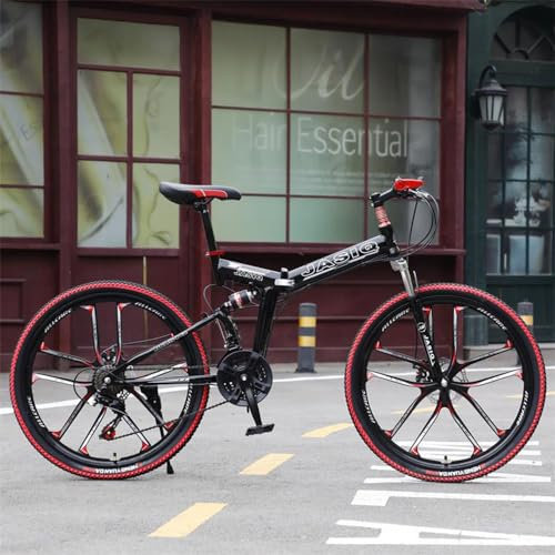 SKIHOT 26 Zoll Mountainbike mit 21 Gang Schaltung, Scheibenbremse MTB Fahrrad, U Stoßdämpfergabel Geschwindigkeits-Positionierungskette Fahrräder, Fahrrad für Herren Damen Heranwachsende,26/Black