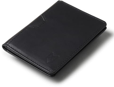 FOXHACKLE Ledergeldbörse mit Kreditkartenhalter für Männer und Frauen, schlankes Portemonnaie mit zwei Klappen und RFID-Blockierung, schlanke Vordertasche, minimalistische Geldbörse, kleines Etui für