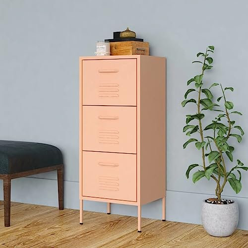 THOYTOUI Lagerschrank, Stahlschrank Vorratsschrank Werkzeugschrank Kleiderschrank Geeignet für Supermärkte Büro Garagen Lagerhaus Rosa 42.5x35x101.5 cm Stahl