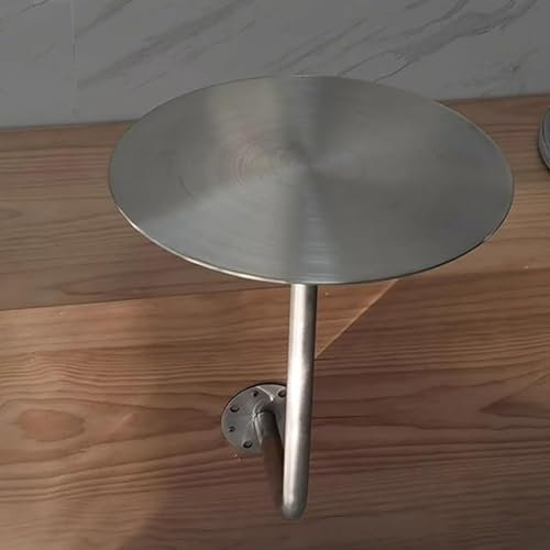 Frühstücksbartisch, an der Wand montierter runder Bartisch, Edelstahl-Couchtisch mit silbernen L-förmigen Beinen, Wandtisch, moderner Esstisch, kleiner Schreibtisch für die Dekoration von Zuhause, Küc