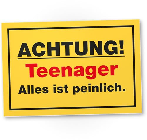 DankeDir! Peinlich - Kunststoff Schild 30 x 20 cm - Geschenkidee Teenager Spruch Zimmer Türschild Jungen & Mädchen Jugendzimmer - Dekoration Zimmer Deko Geschenk Idee Jugendliche Tür Deko Geburtstag