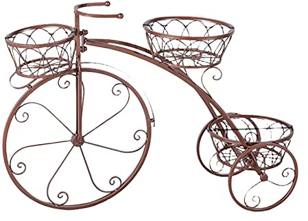 ＡＷＨＡＯ Portafiori per Bicicletta in Stile Europeo, Portavasi per Fiori Multiuso, Scaffale Decorativo per Libri, Portavasi per Biciclette, per Balcone, Rame