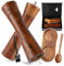 LORELEY® MITTELRHEIN Germany Premium Salz- & Pfeffermühle aus Holz mit Keramikmahlwerk – inkl. Untersetzer & Pinsel – Gewürzmühle in hochwertiger Geschenkbox – Geschenkidee Hochzeit & Einweihung