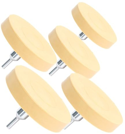SunSun Set 5 discos de goma Ø 88 mm y adaptador de 6 mm para quitar residuos adhesivo pegamento insignias y pegatinas láminas de automóviles removedor vinilo en llantas de aluminio coches