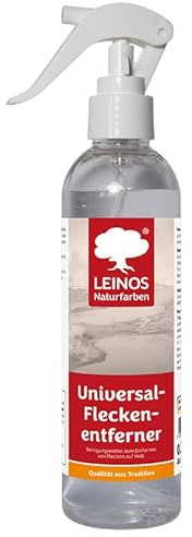 Leinos Universal Fleckenentferner 250 ml– Reinigungsmittel zur Entfernung von Kaffee-, Tee- & Rotweinflecken – für behandeltes & unbehandeltes Holz – wasserbasiert & biologisch abbaubar