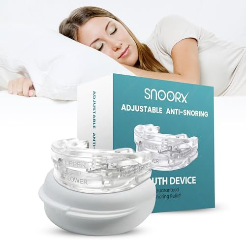 Genuine Anti Snoring Device, Men/Women Mouth Guard, Best Sleep Apnea Dental Lab Approved Stop snoring from Day One Adjustable Mouthpiece by SNOORX