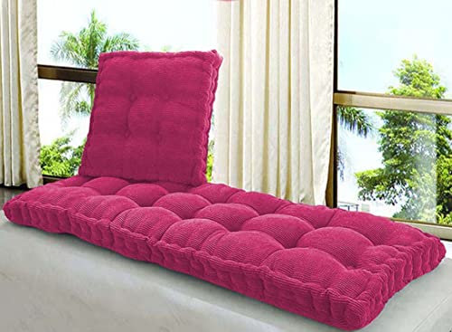 Dickes Baumwoll-Bankkissen für 2-/3-Sitzer-Sofa, warmes Schaukelkissen, Terrassen-Bodenkissen, 100 x 40 cm, Rosarot, bequemes Sitzzubehör für drinnen und draußen