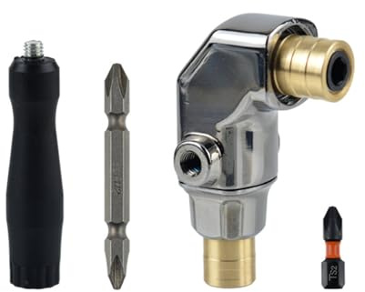 Convenient 90 degree angle drill attachment, extension bit attachment, drill attachment, easy access to swivel screws and nuts
